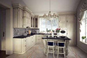 3D visualizations- render of a Classic kitchen