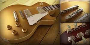 3D visualizations- a render of a Gibson Les Paul guitar
