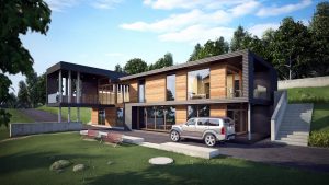 3D visualizations- render of a Modern house-4