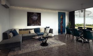 3D interior visualization render of a Modern living room-2