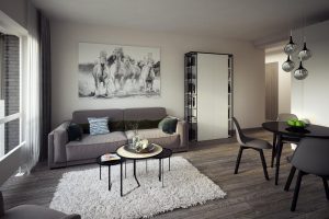 3D interior visualization render of a Modern living room-3