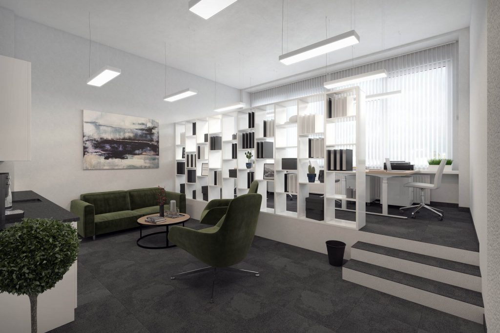 3D interior visualization render of a Modern office
