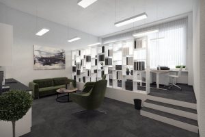 3D interior visualization render of a Modern office