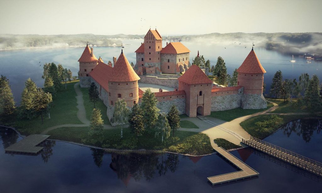 3D vizualizacijos- Trakų pilies 3D renderis
