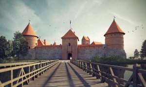 3D vizualizacijos- Trakų pilies 3D renderis - 2