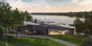 3D vizualizacijos-Jachtų klubo naujo pastato 3D renderis-3