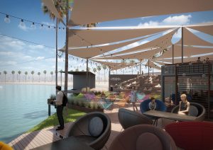 Visualization of a wakeboard park project in Dubai.