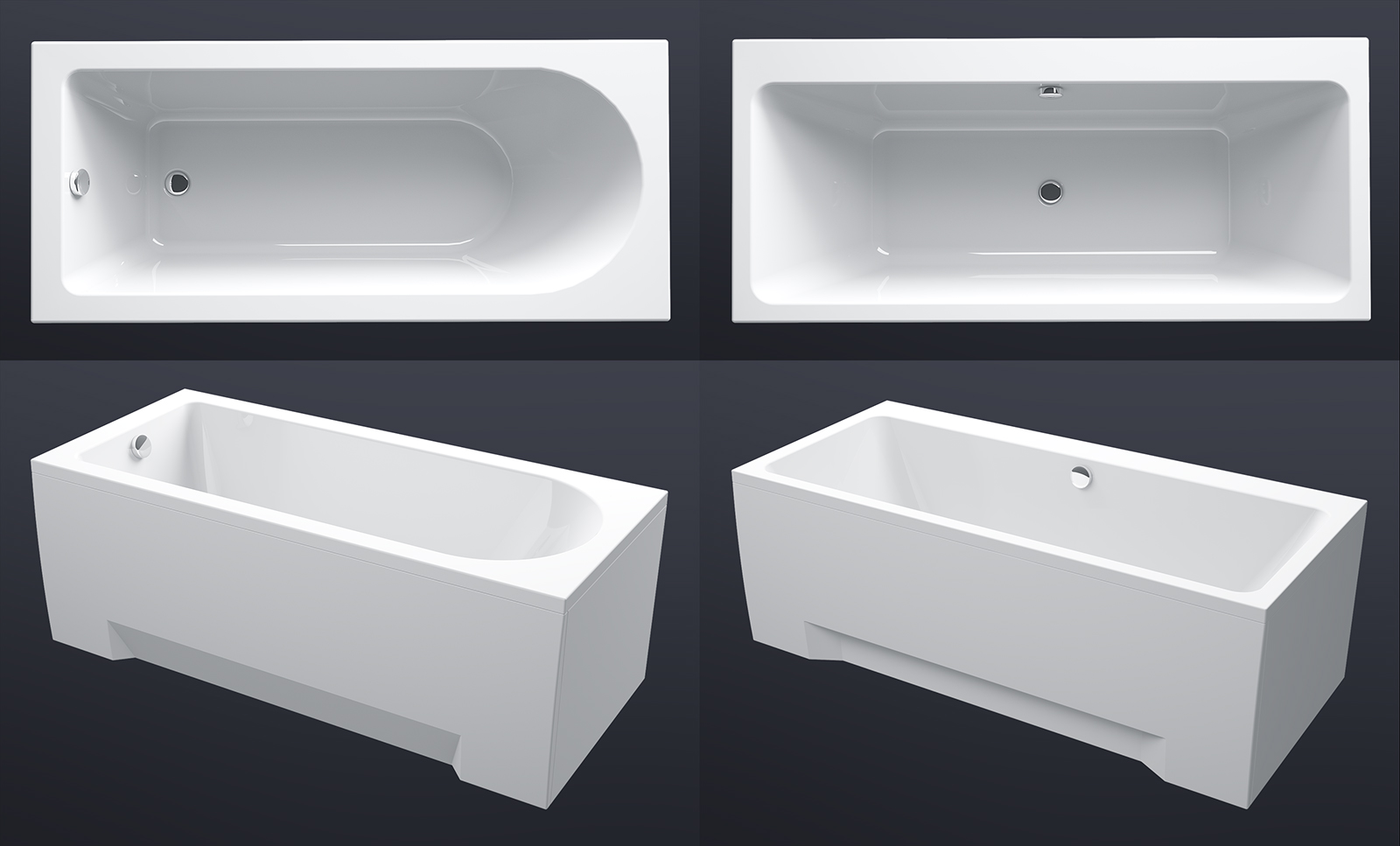 Skirtingi vonios prototipo dizainai